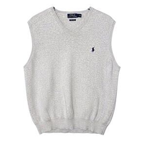 POLO® Ralph Lauren Mens XL Heather Gray 100% Pima Cotton Vest w/ Pony Logo